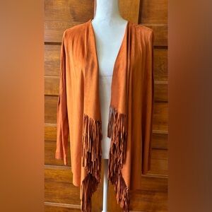 INC International Concepts open-front fringe cardigan